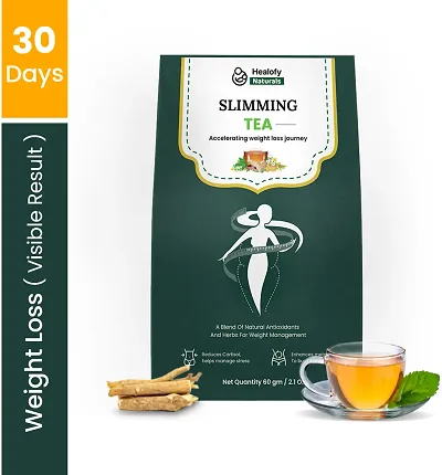 Healofy Naturals Slimming Tea for Weight Loss | A Blend of Natural Antioxidants and Herbs Lemon Grass Herbal Tea Pouch