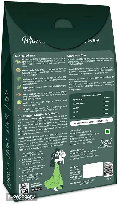 Healofy Naturals Slimming Tea for Weight Loss | A Blend of Natural Antioxidants and Herbs Lemon Grass Herbal Tea Pouch-thumb3