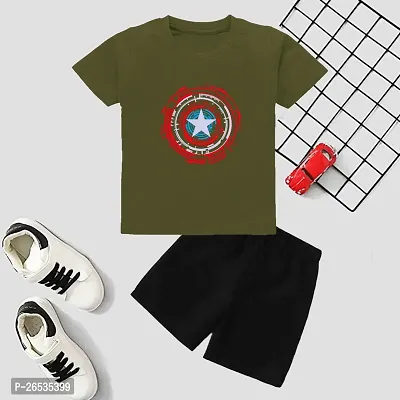 Fabulous Cotton Blend Printed T-Shirts with Shorts For Boys