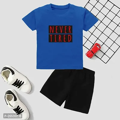 Fabulous Cotton Blend Printed T-Shirts with Shorts For Boys