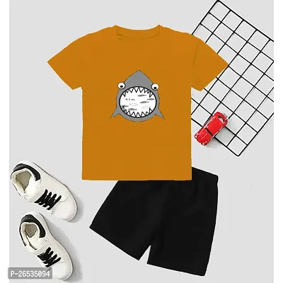 Fabulous Cotton Blend Printed T-Shirts with Shorts For Boys-thumb0