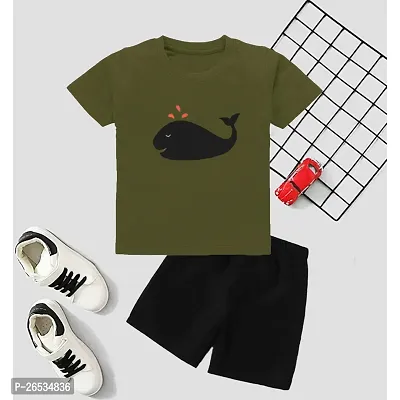 Fabulous Cotton Blend Printed T-Shirts with Shorts For Boys