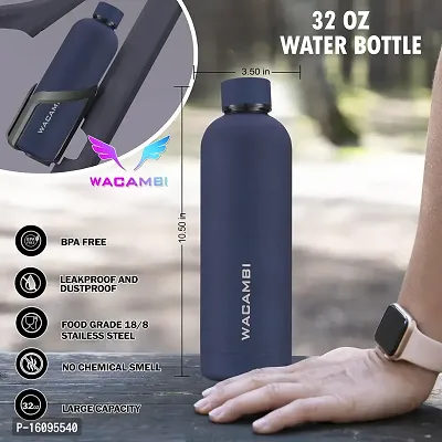 Wacambi Double Wall Ss Stainless Steel Sipper Water Bottle 750ml Food Grade 18/8 Ss Vacuum Insulated 24 Hours Hot and Cold Bottle (Midnight Blue)-thumb4