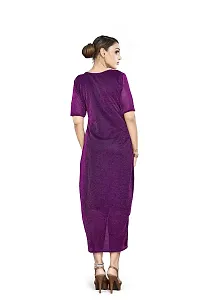 Kitmist Western Dresses for Women's One Piece Midi Long Dress for Girls Full Stitched Frock for Women Readymade Gown (Small (36), Purple)-thumb1