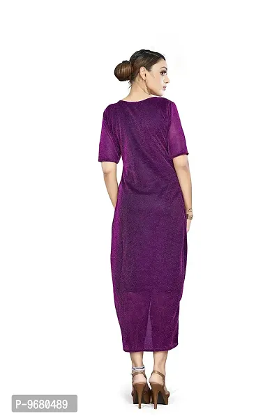 Kitmist Western Dresses for Women's One Piece Midi Long Dress for Girls Full Stitched Frock for Women Readymade Gown (Small (36), Purple)-thumb2