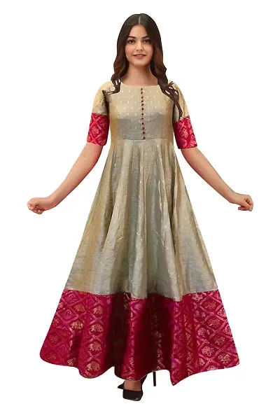 PRENEA Floral Embroidered Georgette Anarkali Maxi Gown Ethnic Dress With  Dupatta - Price History