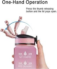 Kitmist Unbreakable Silicon Motivational Water Bottle 1 Litre With Measurement Sipper Bottle For Adults With Straw, Gym Water Bottle For Women, Water Bottles For Girls Boys Kids Men School Sports-thumb3