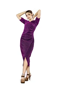 Kitmist Western Dresses for Women's One Piece Midi Long Dress for Girls Full Stitched Frock for Women Readymade Gown (Small (36), Purple)-thumb3