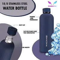 Wacambi Double Wall Ss Stainless Steel Sipper Water Bottle 750ml Food Grade 18/8 Ss Vacuum Insulated 24 Hours Hot and Cold Bottle (Midnight Blue)-thumb1