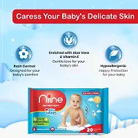 Niine Combo of Baby Diaper Pants Medium (M) Size (7-12 KG) 34 Pants and 20 Biodegradable Baby Wipes-thumb3