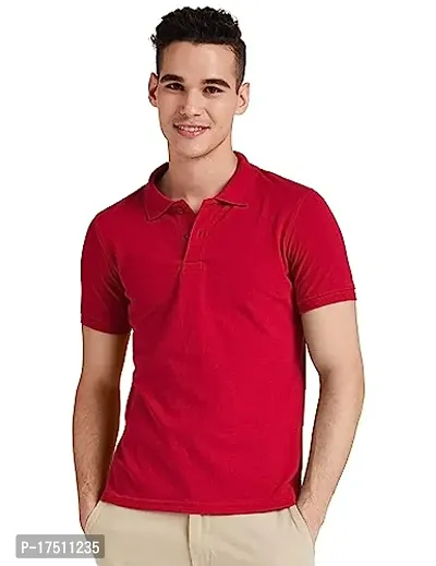 Comfortable Red Polyester Polos For Men-thumb0