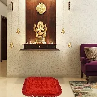 Prayer Velvet  Aasan Pooja Meditation Multipurpose Velvet Rug Mat Set- 2 Piece (20X20(Inches)-thumb2