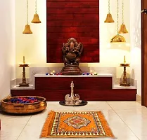 Prayer Velvet  Aasan Pooja Meditation Multipurpose Velvet Rug Mat Set- 2 Piece (24X24(Inches)-thumb1