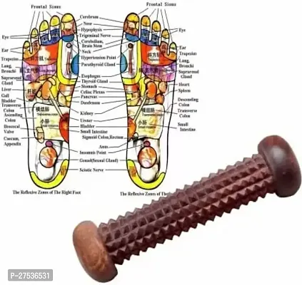 Wooden Back Massager 6 wheel (4x3 In), Wooden Neck Massager Massager Brown Set of 4-thumb4