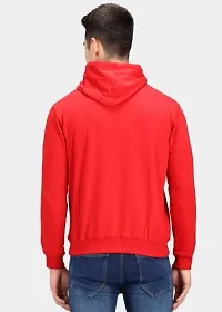 Men's Full Sleeves AW Printed Hooded Sweatshirt (Red)-thumb1