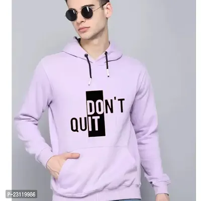 Men's Full Sleeves Don't Quit Printed Hooded Sweatshirt (Purple)
