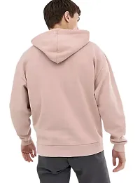 Men's Full Sleeves New York Printed Hooded Sweatshirt (Beige)-thumb1