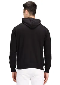 Men's Full Sleeves Shadow Printed Hooded Sweatshirt (Black)-thumb1