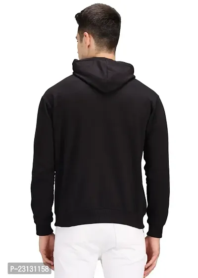 Men's Full Sleeves Shadow Printed Hooded Sweatshirt (Black)-thumb2