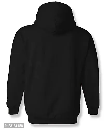 Men's Full Sleeves Shadow Printed Hooded Sweatshirt (Black)-thumb3