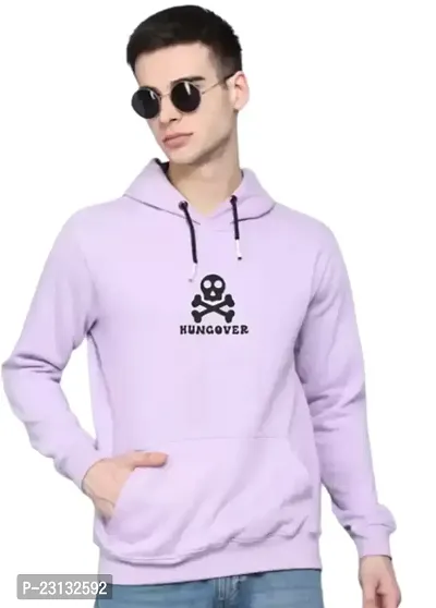 Men's Full Sleeves Hangover Printed Hooded Sweatshirt (Purple)-thumb0