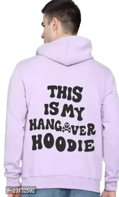 Men's Full Sleeves Hangover Printed Hooded Sweatshirt (Purple)-thumb2