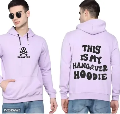 Men's Full Sleeves Hangover Printed Hooded Sweatshirt (Purple)-thumb3