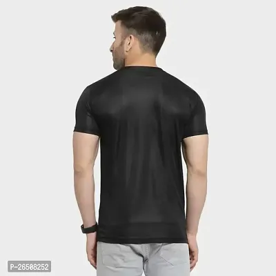 Mens Round Neck Half Sleeve Plain Dry Fit T-Shirts-thumb2