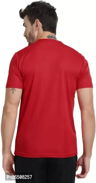 Mens Round Neck Half Sleeve Plain Dry Fit T-Shirts-thumb2