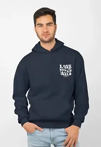 Men's Full Sleeves Love Never Fails Printed Hooded Sweatshirt (Blue)-thumb2