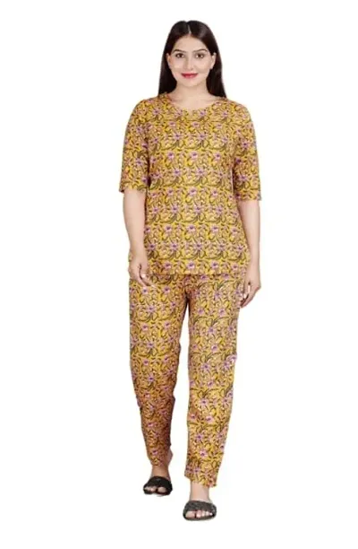 Hot Selling Elegant Rayon Printed Night Suits For Women