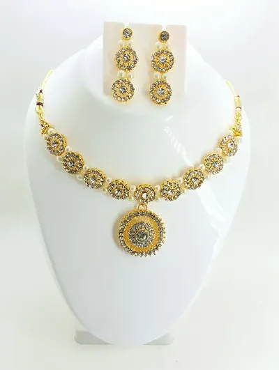 Traditional German Kundan Necklace Set for Women