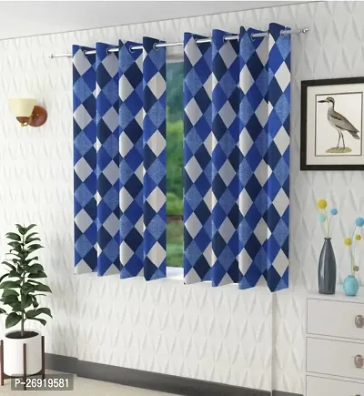 Stylish Polyester Printed Window Curtains Pack Of 2