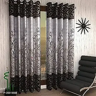 Stylish Polyester Printed Window Curtains Pack Of 2-thumb0
