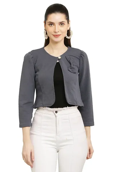 Stylish Crepe Solid Shrugs For Women