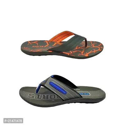 Stylish P.V.C Textured Comfort Slipper Combo For Men-thumb2