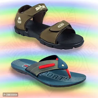 Mens Stylish Sandals  Sleepers Combo | Comfortable Sandals  Sleeper for Daily Outdoor Uses-thumb2