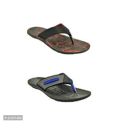 Stylish P.V.C Textured Comfort Slipper Combo For Men