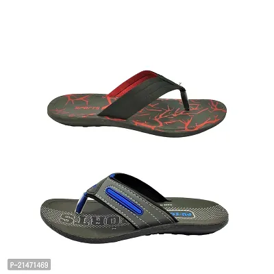 Stylish P.V.C Textured Comfort Slipper Combo For Men-thumb2