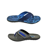 Stylish P.V.C Textured Comfort Slipper Combo For Men-thumb2