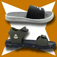Stylish EVA Textured Comfort Sandal And Slipper Combo For Men-thumb2
