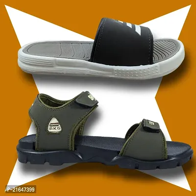 Stylish EVA Textured Comfort Sandal And Slipper Combo For Men-thumb3