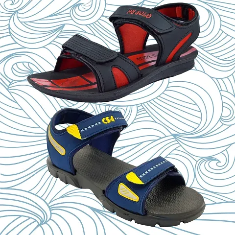 Stylish P.V.C And Eva Textured Comfort Sandal And Slipper Combo For Men