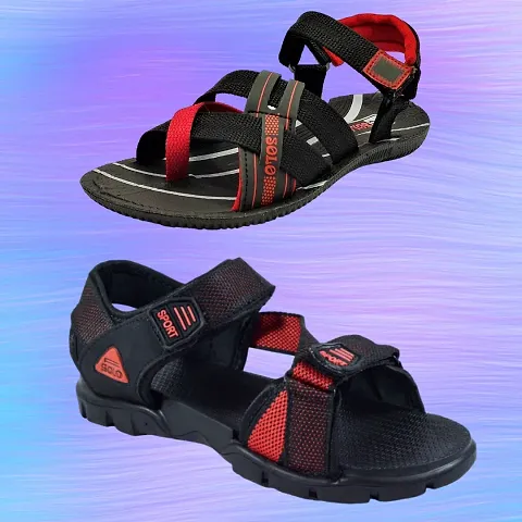 Stylish P.V.C And Eva Textured Comfort Sandal Combo For Men