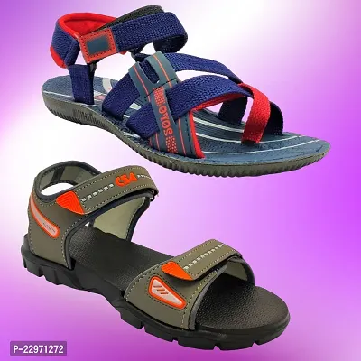 Stylish P.V.C And Eva Textured Comfort Sandal combo For Men