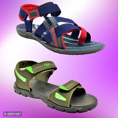 Stylish P.V.C And Eva Textured Comfort Sandal combo For Men