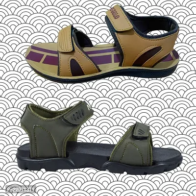 Stylish P.V.C And Eva Textured Comfort Sandal Combo For Men-thumb2