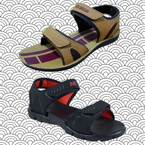 Stylish P.V.C And Eva Textured Comfort Sandal Combo For Men