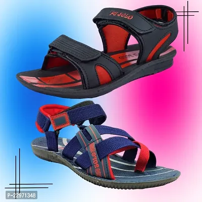 Stylish P.V.C Textured Comfort Sandal Combo For Men