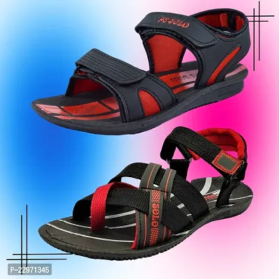 Stylish P.V.C Textured Comfort Sandal Combo For Men